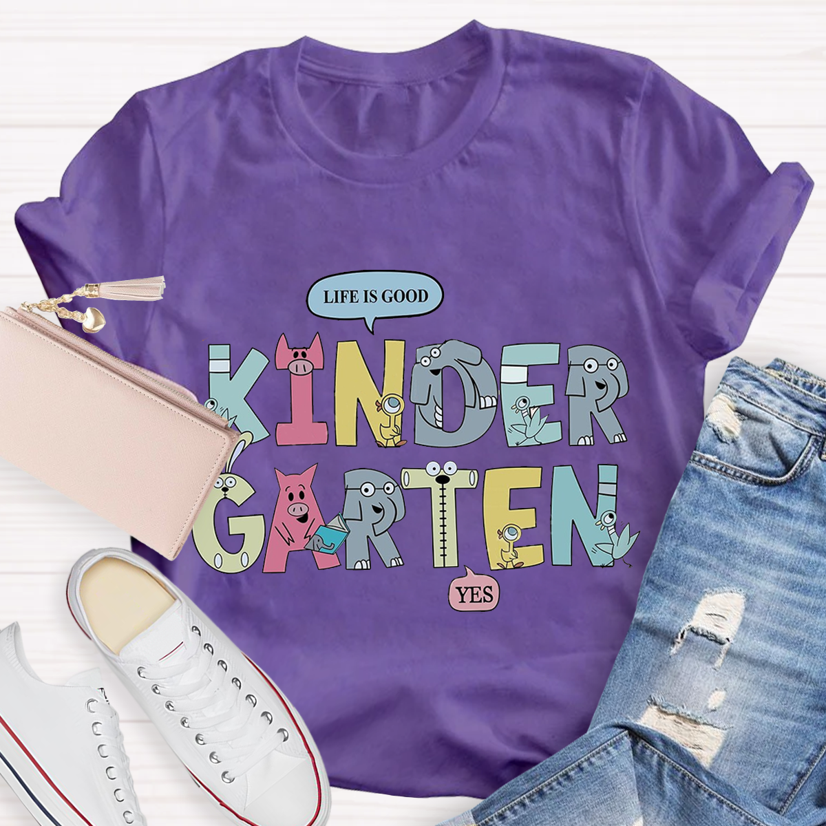 Cartoon Animal Design Kindergarten T-Shirt