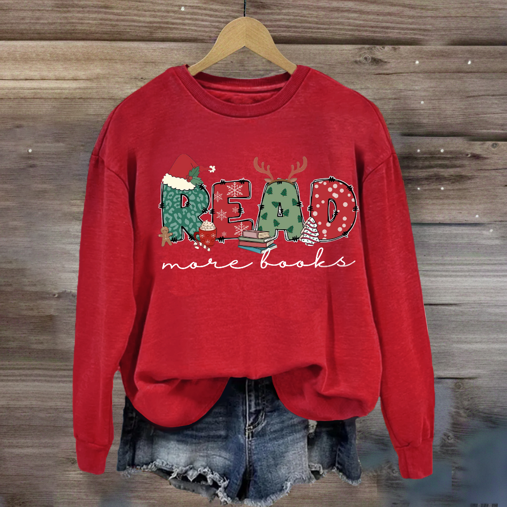 Christmas Read More Books Sweatshirt