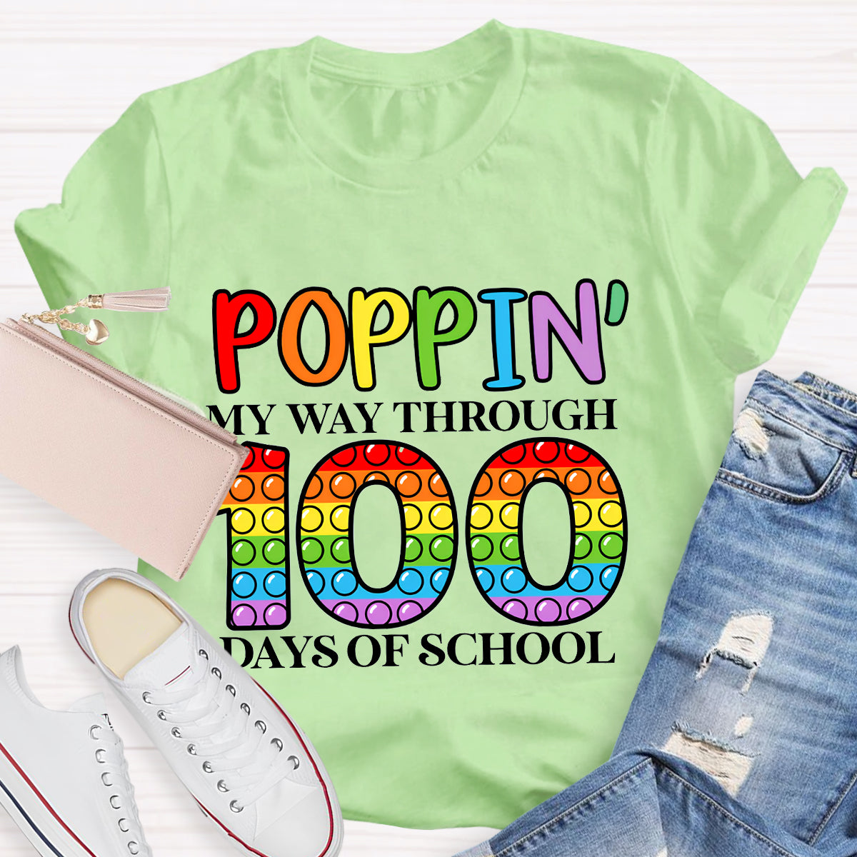 Poppin' My Way Through 100 Days Of School T-Shirt