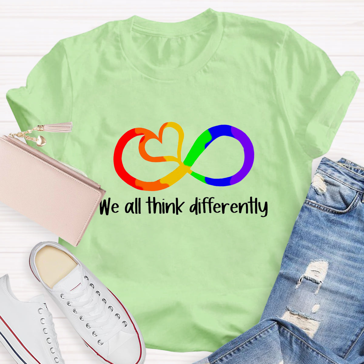 We All Think Differently Teacher T-Shirt