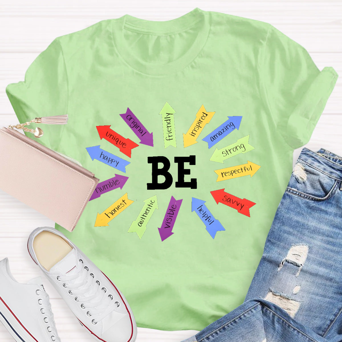 Be Strong Respectful Savvy Helpful Visible Honest Humble Happy Teacher T-Shirt