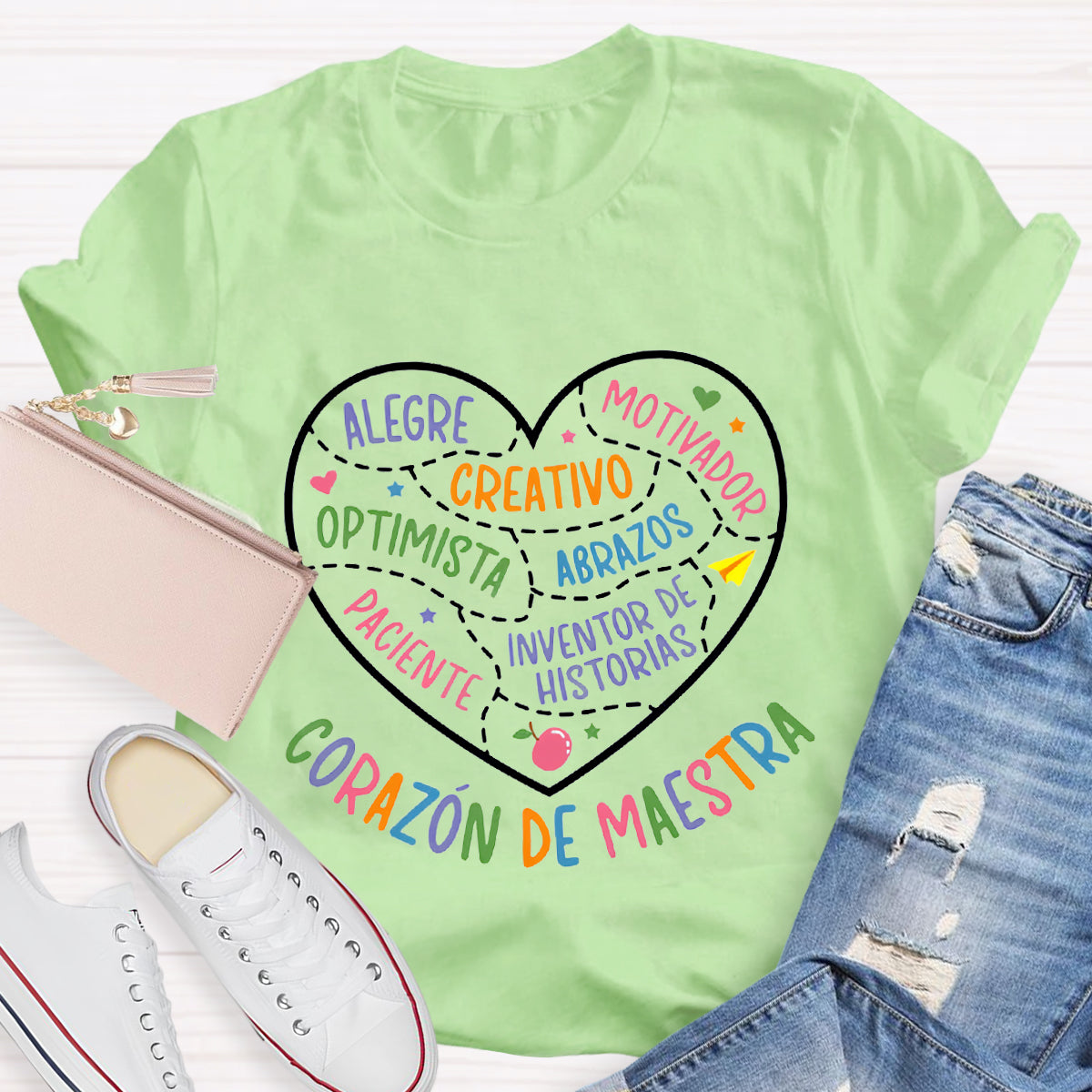 Corazon Maestra De Español Spanish Teacher T-Shirt