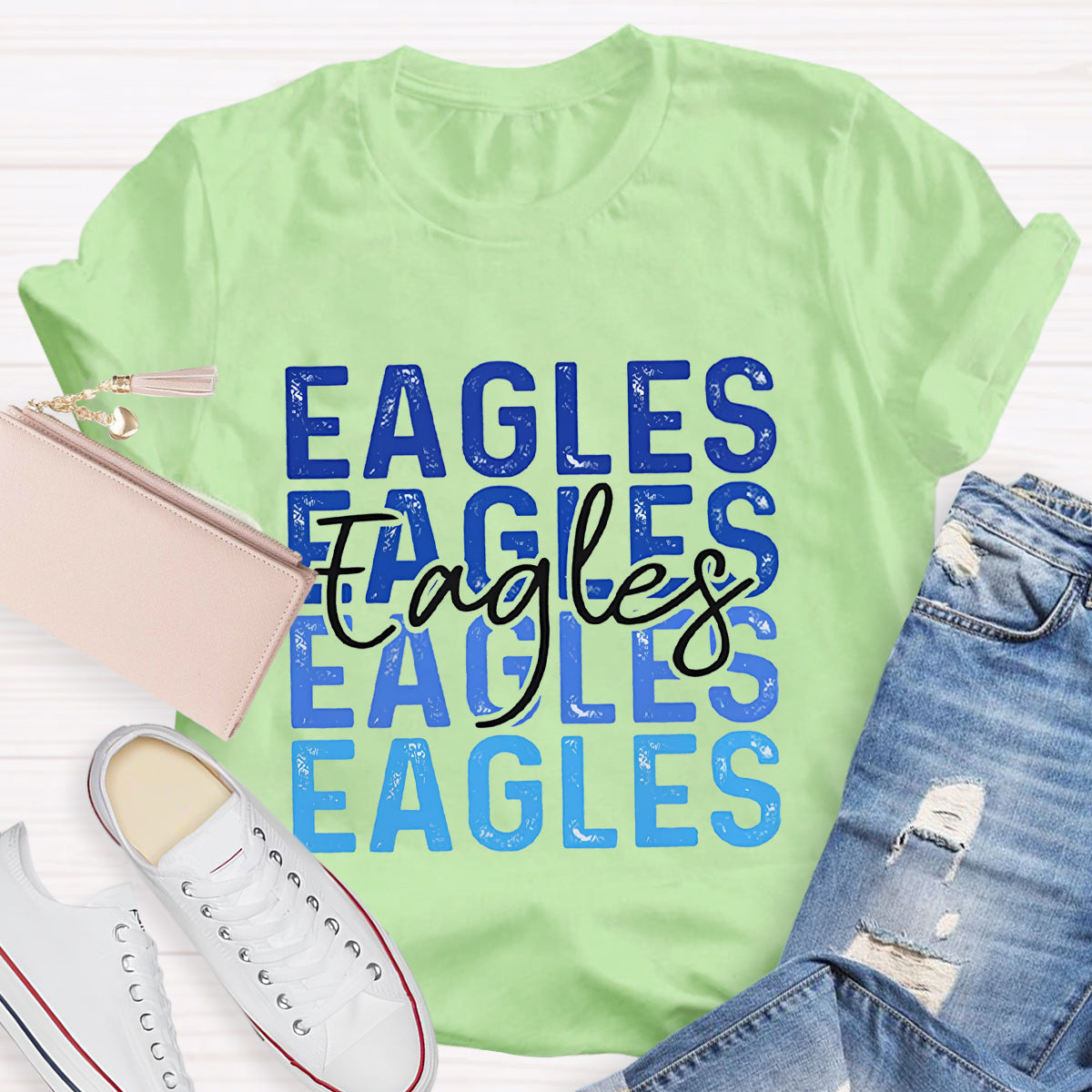 Personalized School Mascot Eagles Teacher T-Shirt