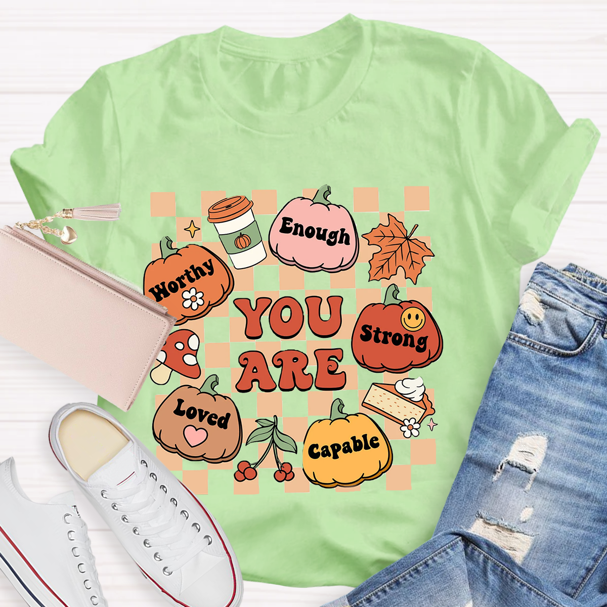 Autumn Thanksgiving Teacher Aide Pumpkin You Are Loved T-Shirt