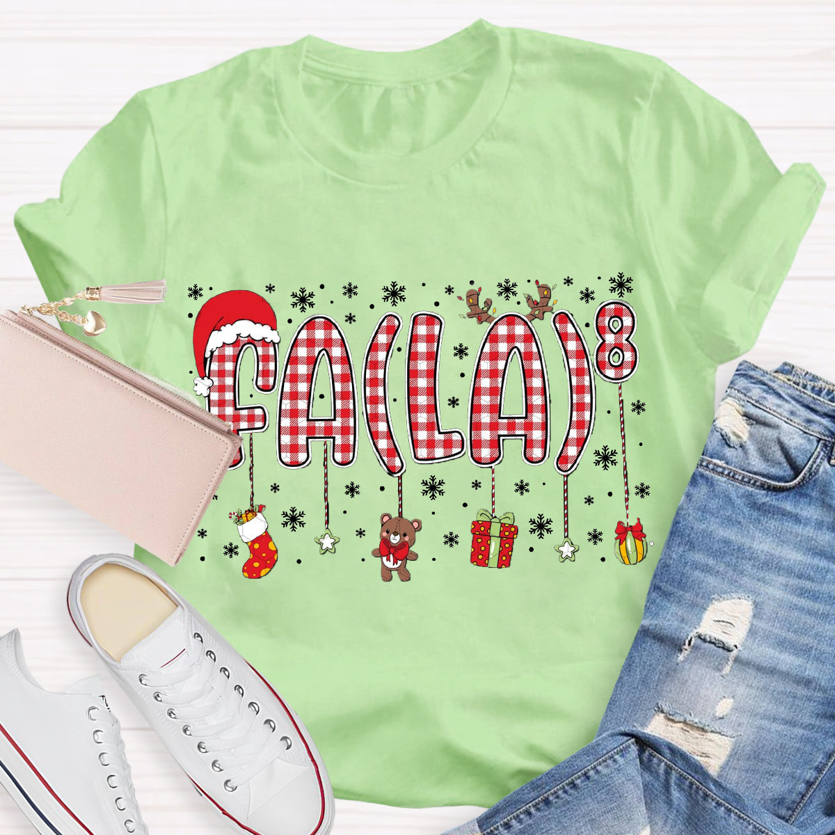 Fala Fun Numbers Christmas Teacher T-Shirt