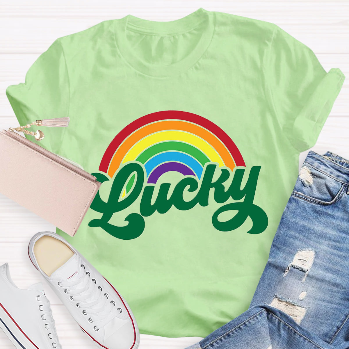 Lucky Rainbow Teacher T-Shirt