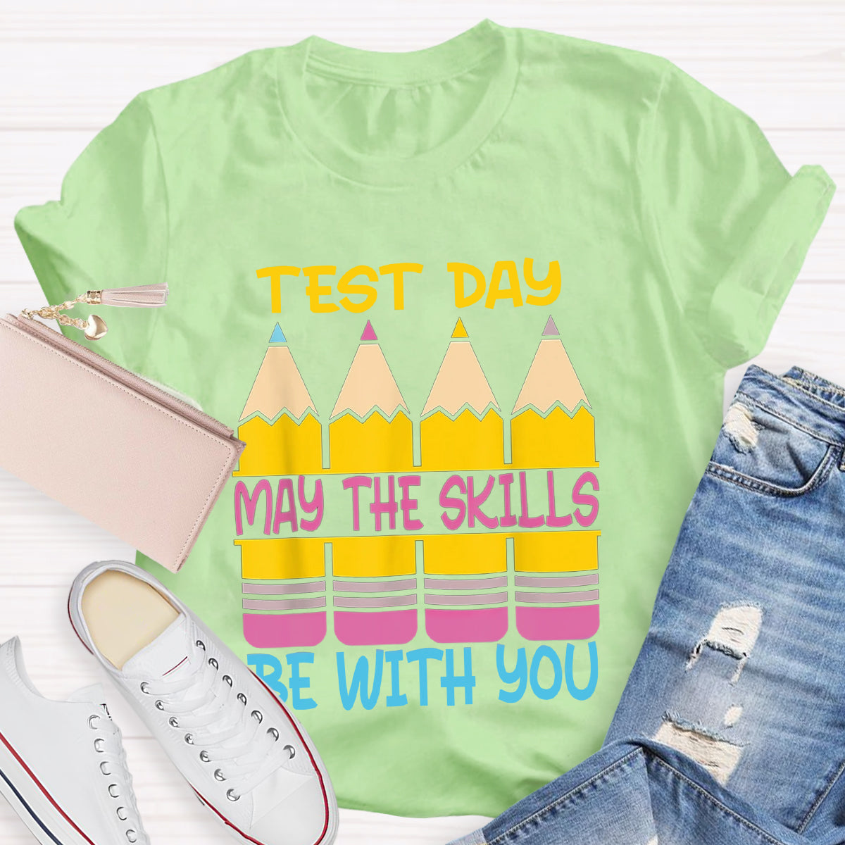 Test Day May The Skills Be With You Teacher T-Shirt