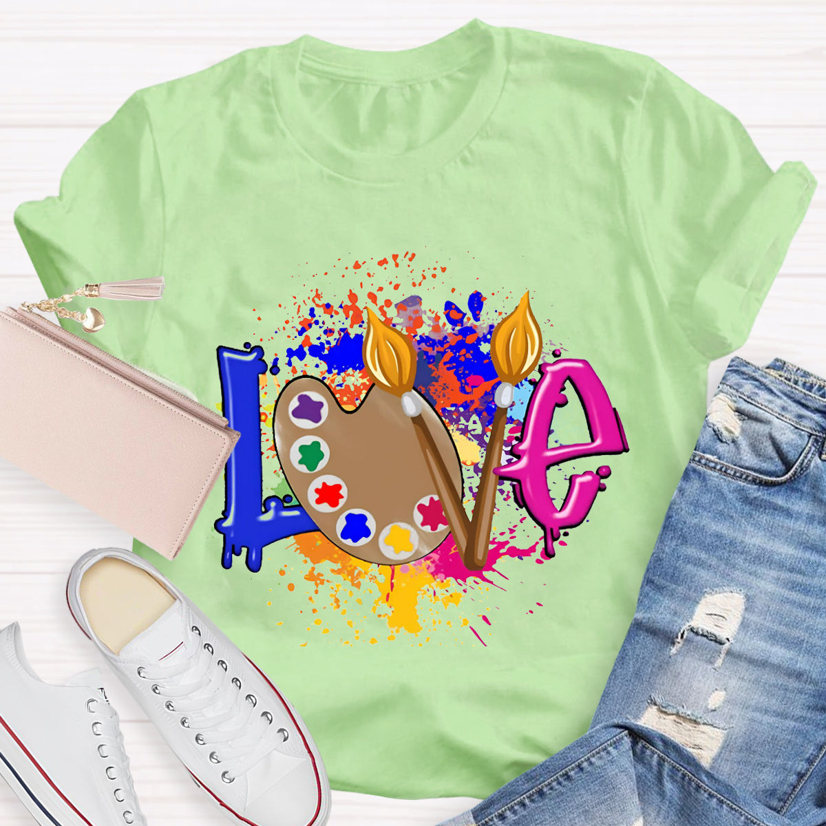 Love Art Color palette Teacher T-Shirt