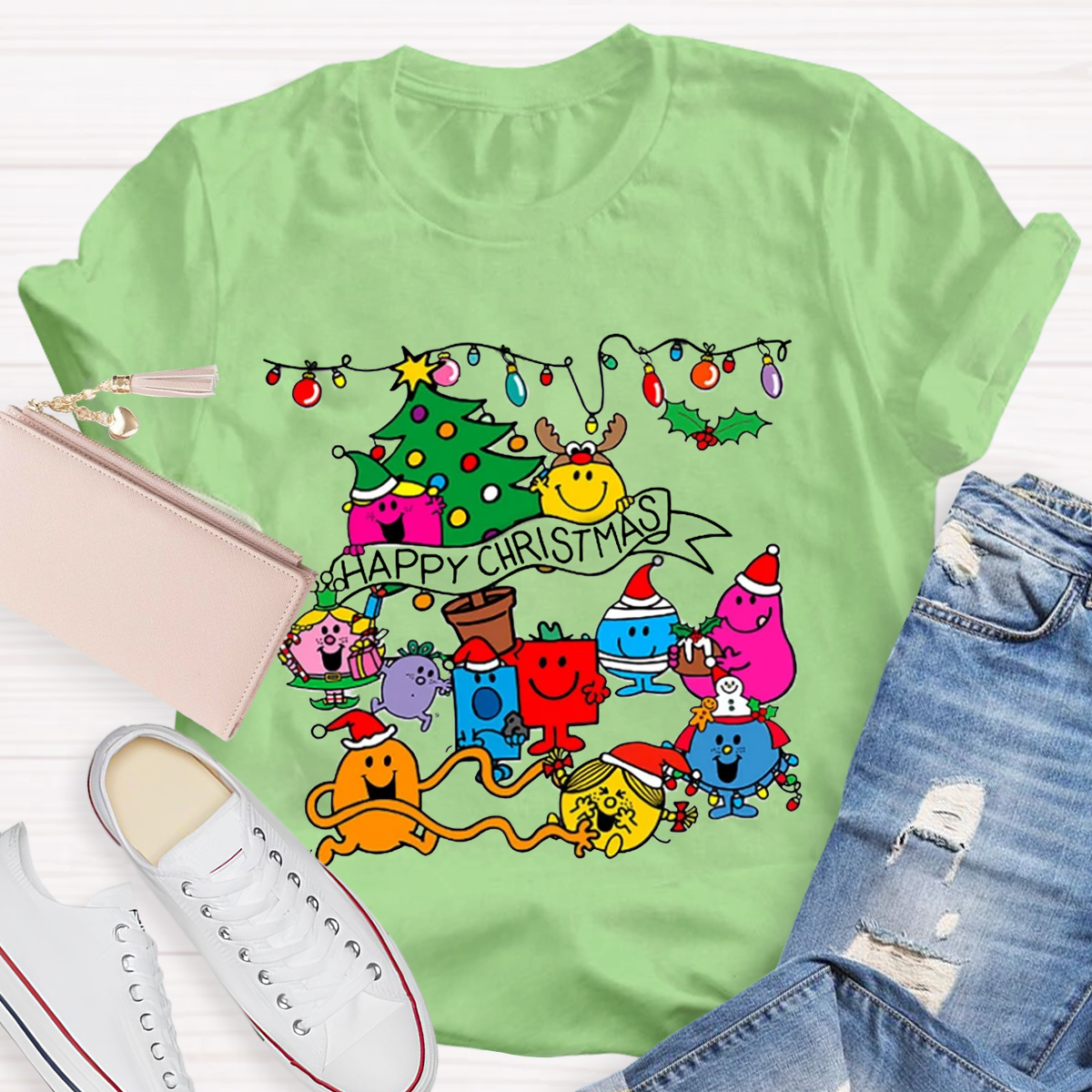 Little Miss characters Happy Christmas Teacher T-Shirt