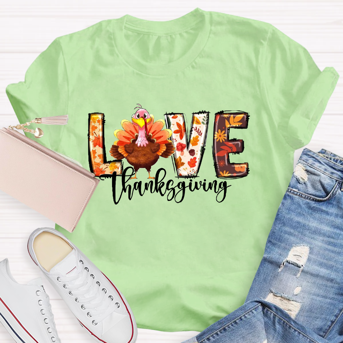 Fall Thanksgiving Turkey T-Shirt