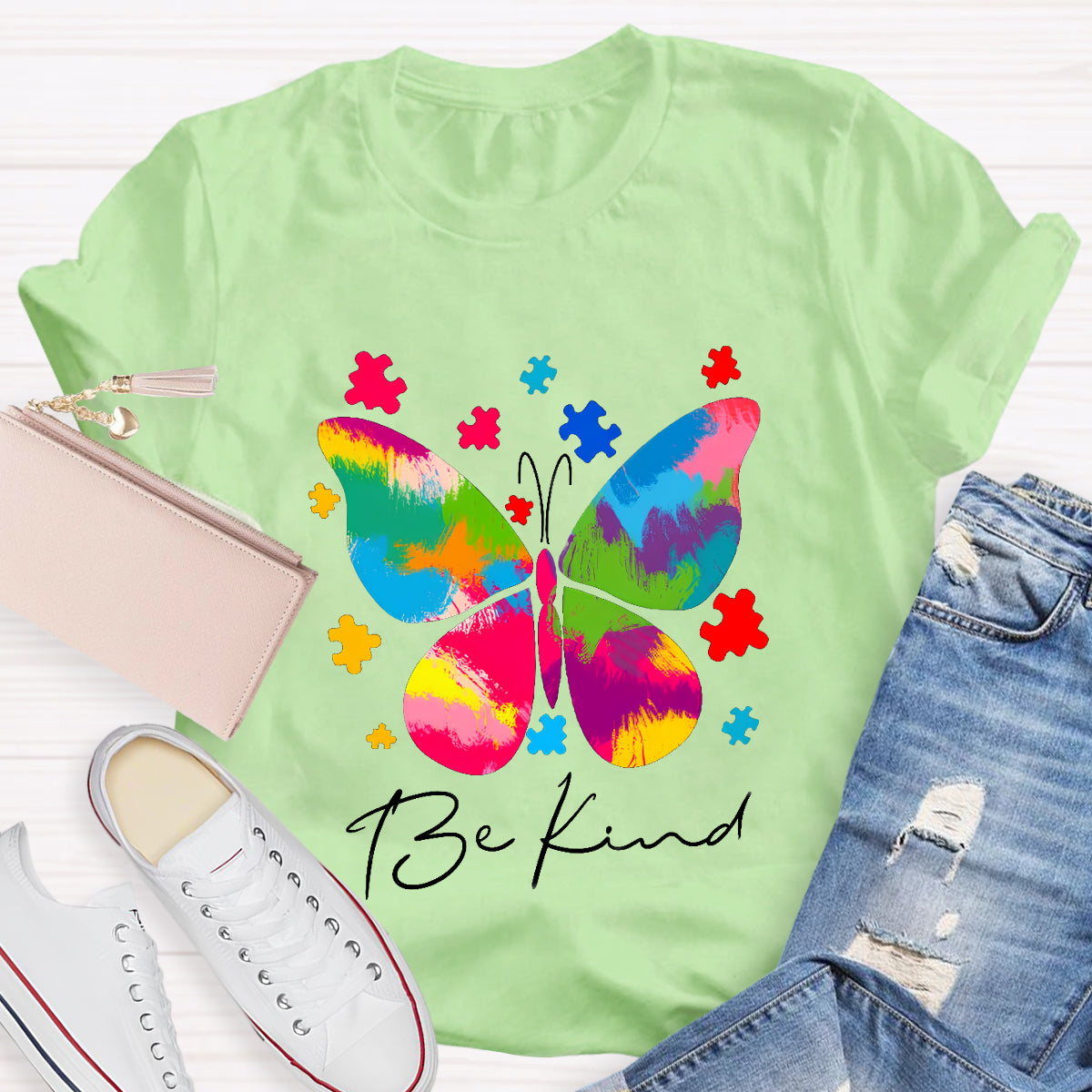 Be Kind Butterfly Teacher T-Shirt