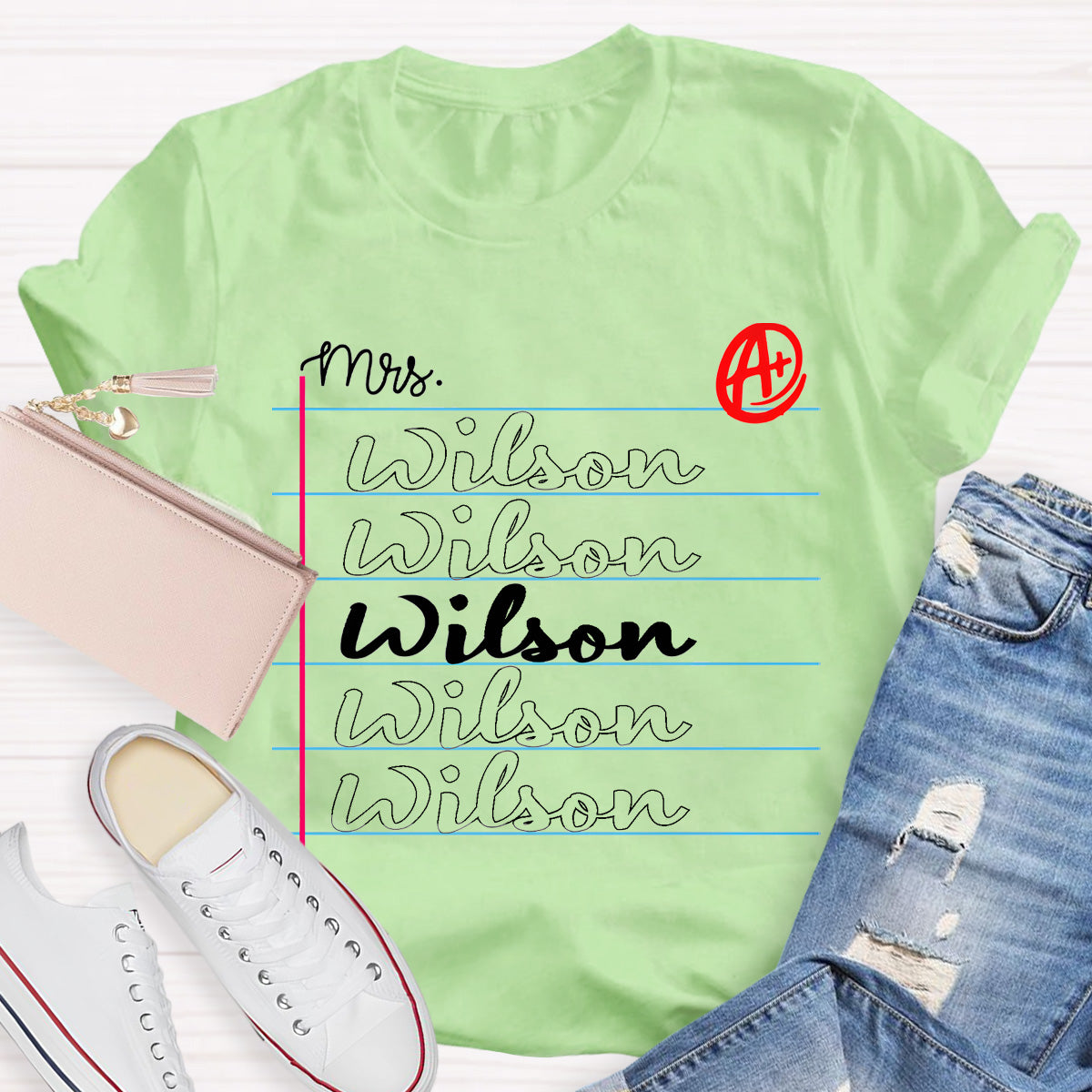 Personalized Name Notebook Teacher T-Shirt