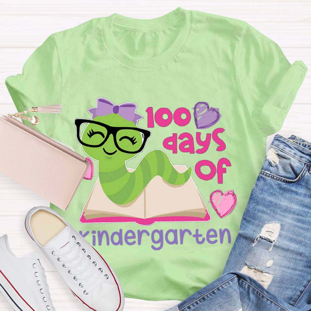 Personalized Grade 100 Days Of Kindergarten Teacher T-Shirt