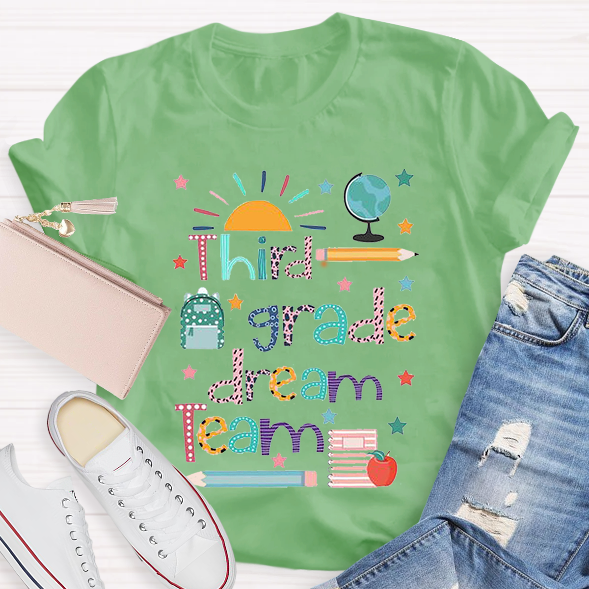 Personalized Grade Dream Team Teacher T-Shirt