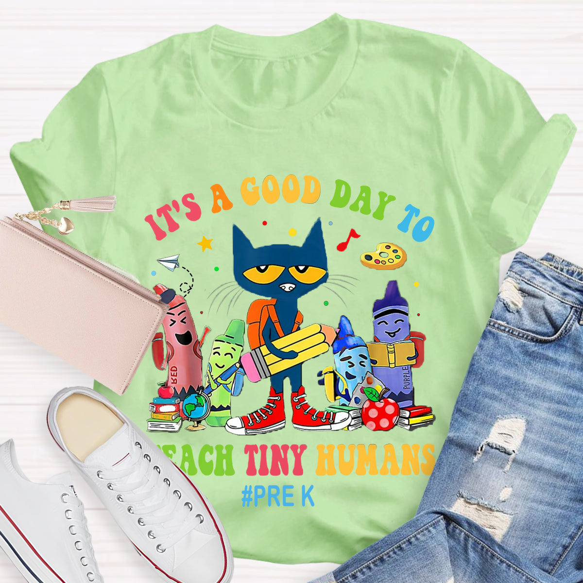 Personalized Grade It's A Good Day To Teach Tiny Humans Cat T-Shirt