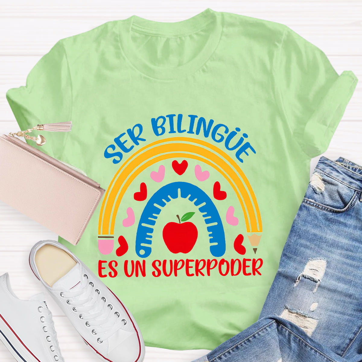 Ser Bilingue Es Un Super Poder Spanish Teacher T-Shirt