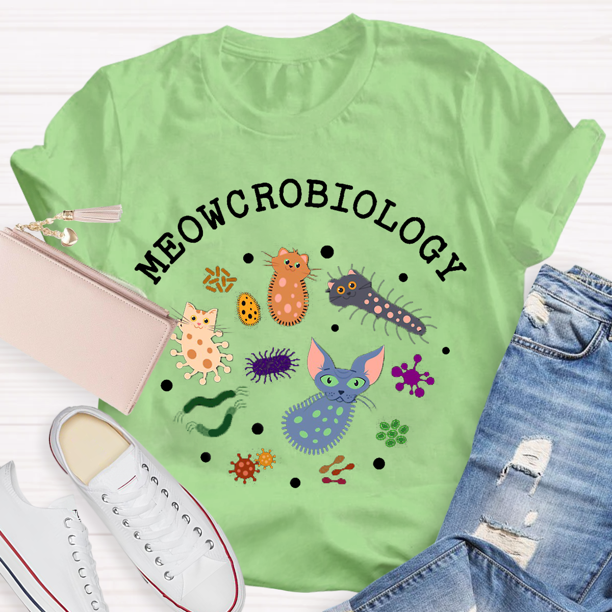 Meowcrobiology Teacher T-Shirt