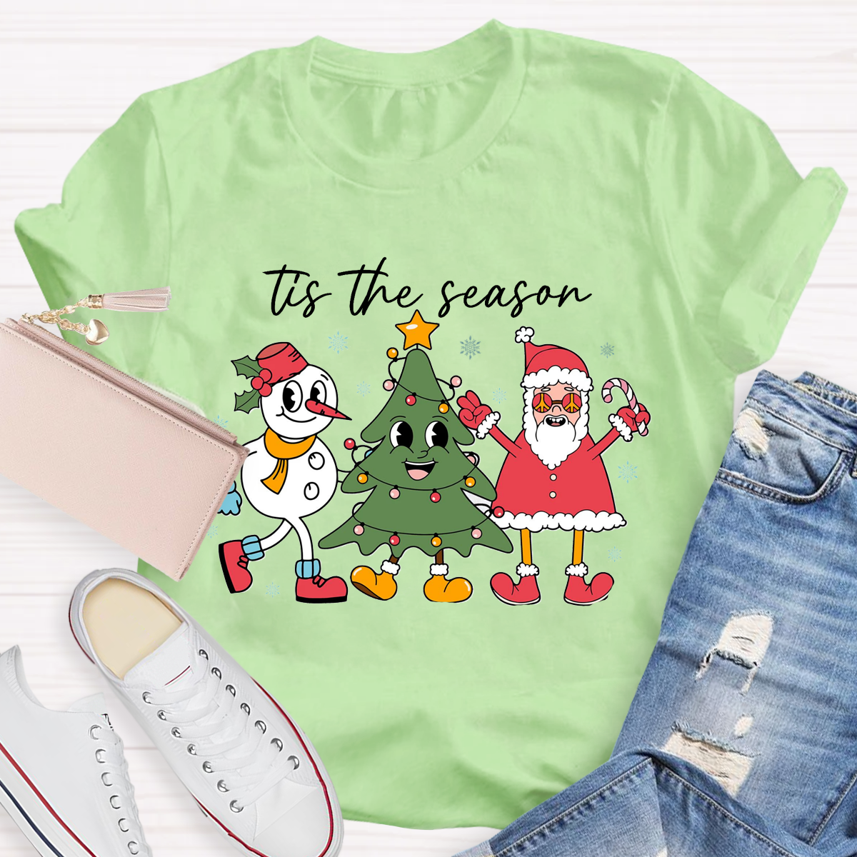 Tis the Season Santa Claus Teacher T-Shirt