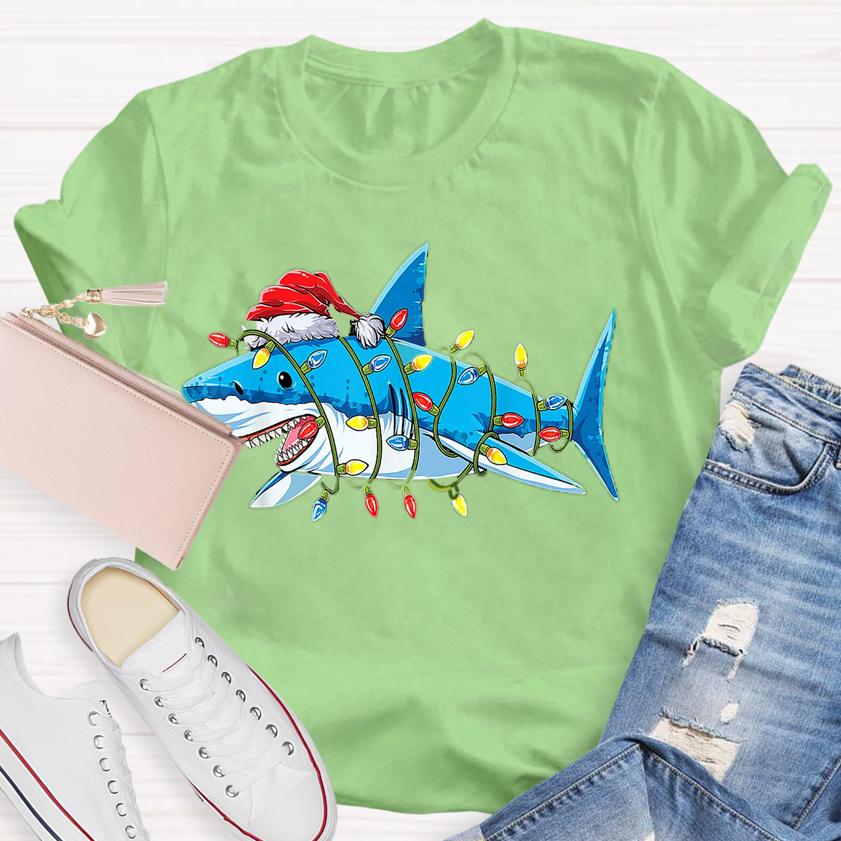 Christmas Shark Lights T-Shirt