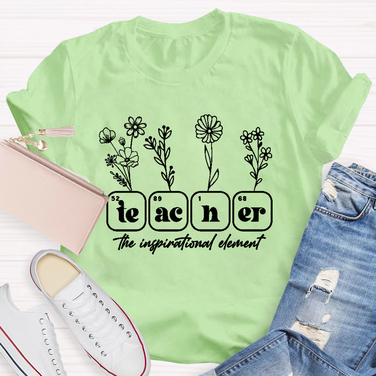 The Inspirational Element Teacher Flowers T-Shirt