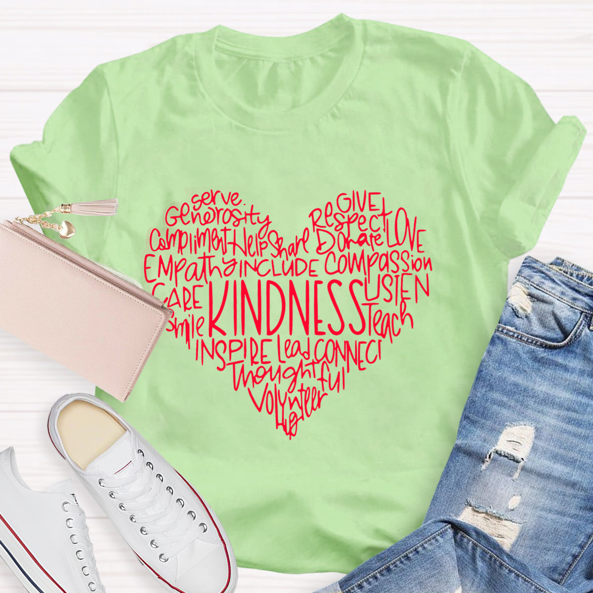 Kindness Teach Smile Teacher T-Shirt