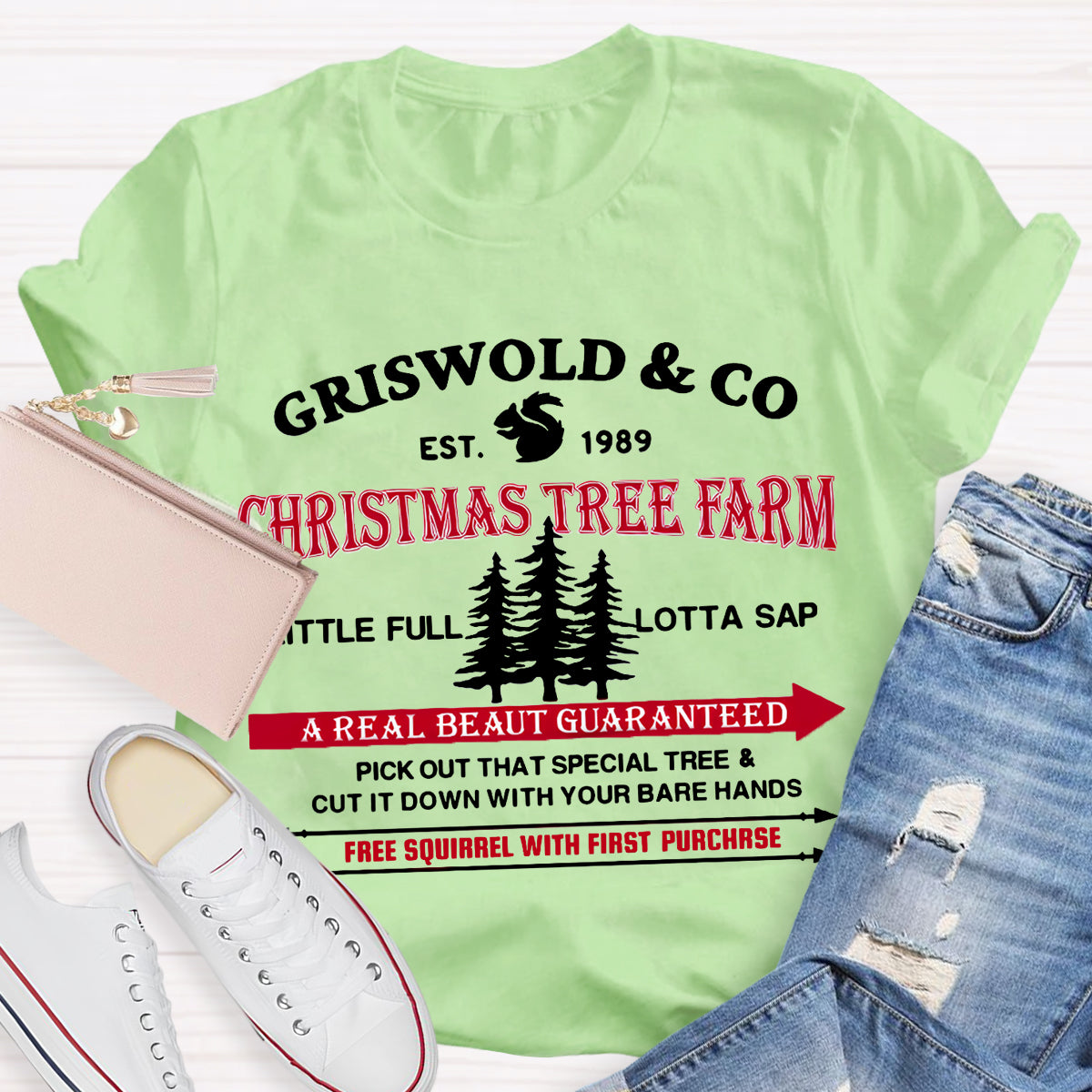 Griswold Co Christmas Tree Farm Teacher T-Shirt