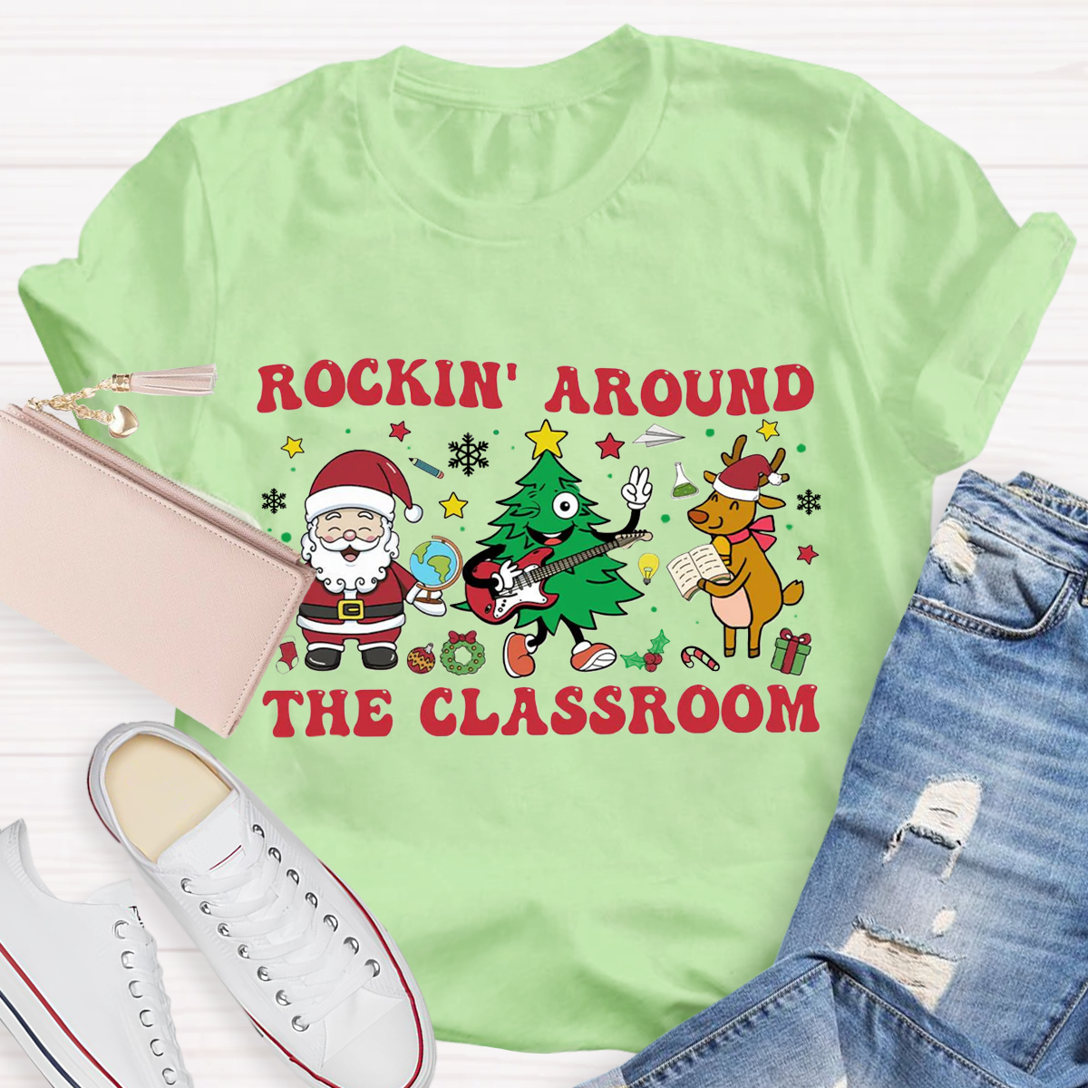 Rockin Around The Classroom Teacher T-Shirt