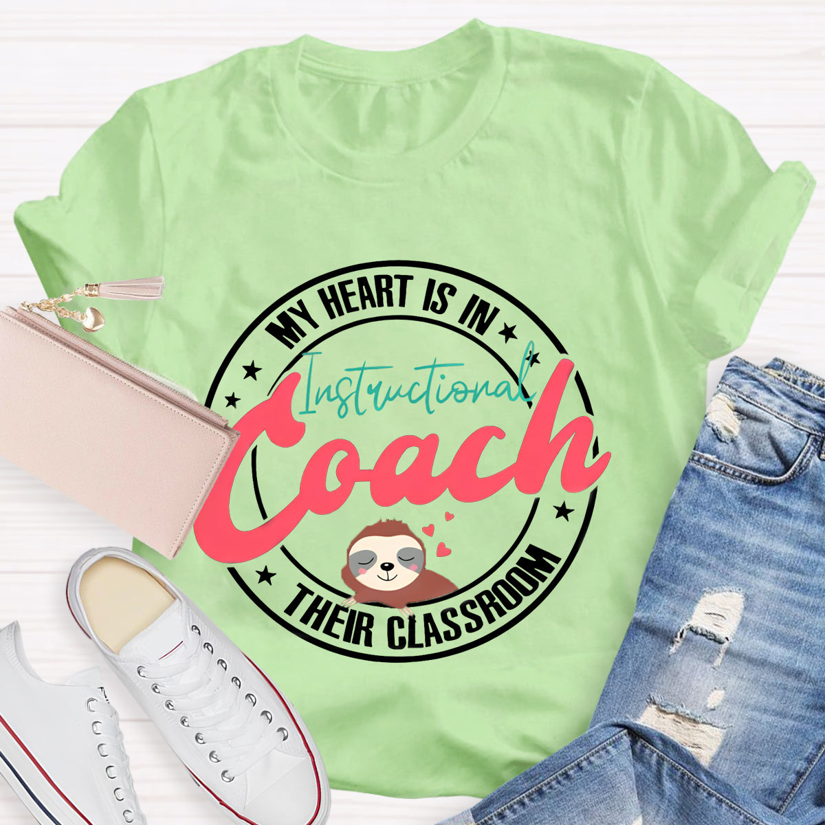 My Heart Is In Their Classroom Instructional Coach Teacher T-Shirt