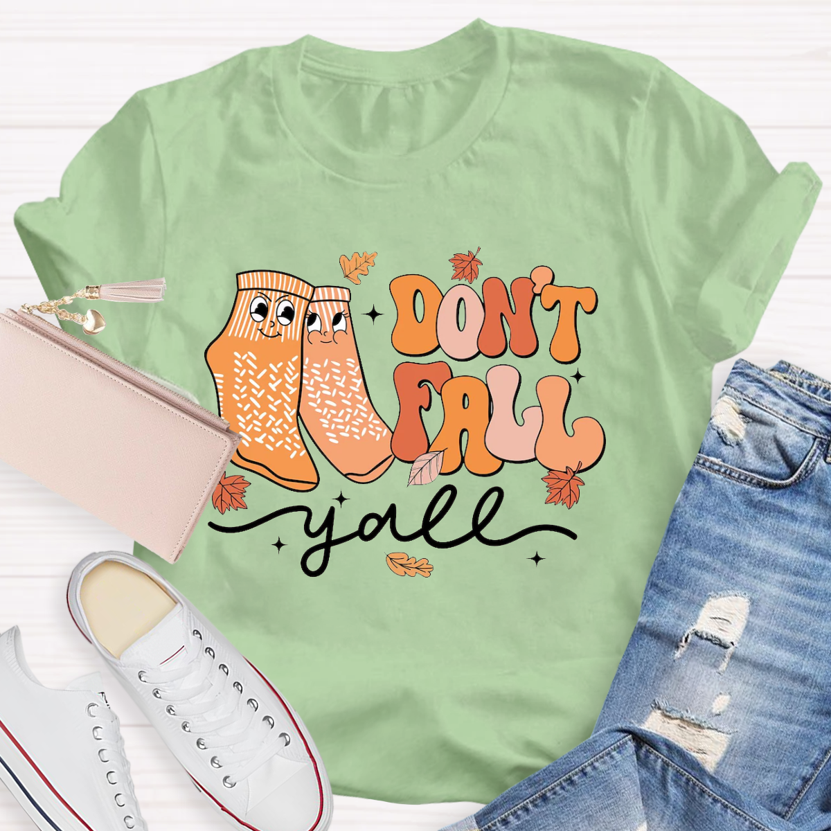 Don't Fall Y'all Thanksgiving Teacher T-Shirt