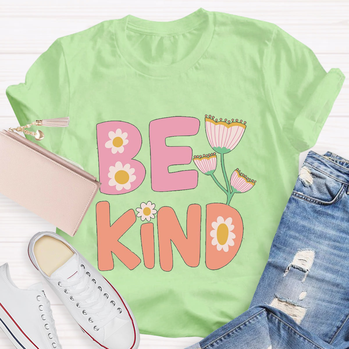 Be Kind Flower Teacher T-Shirt