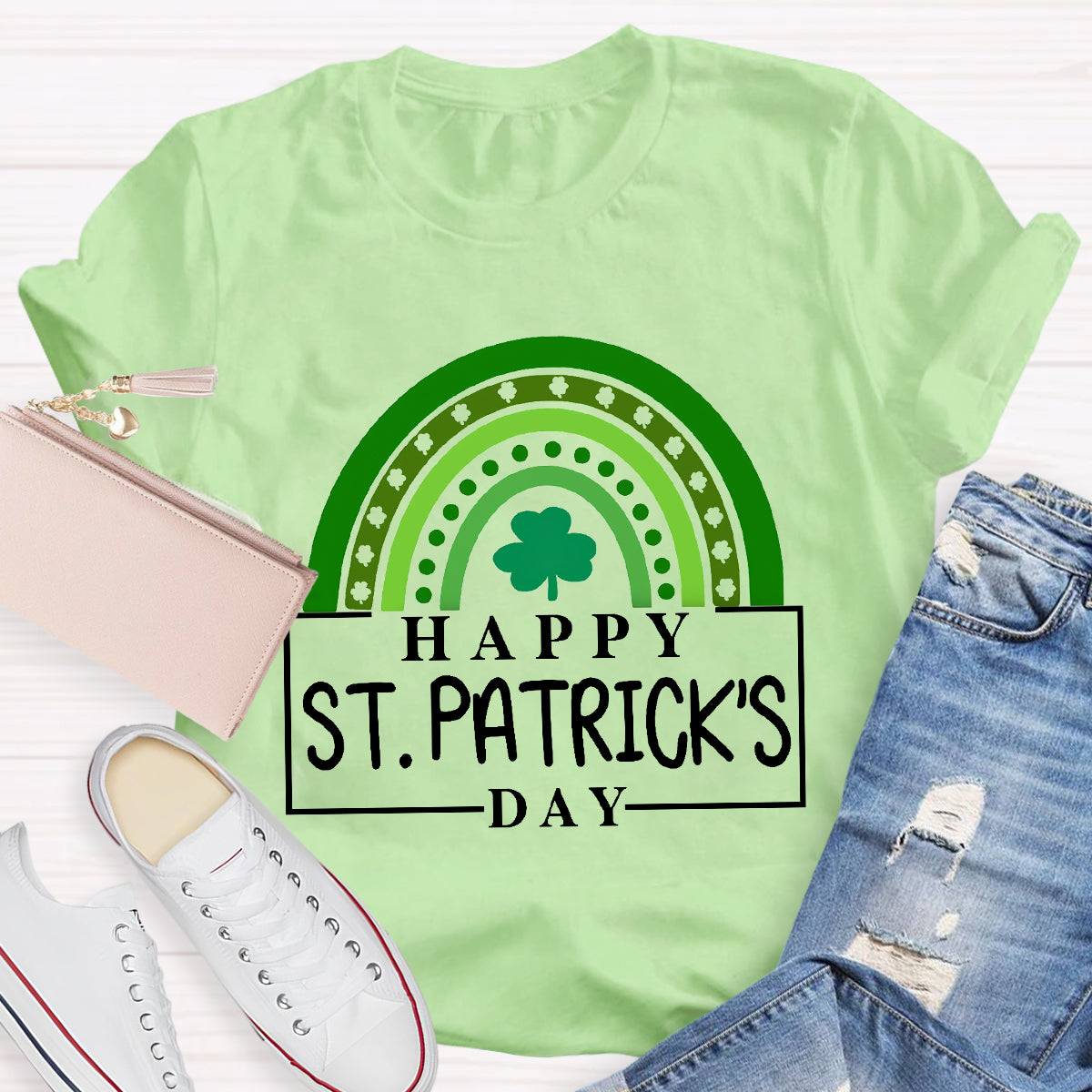 Happy St. Patrick's Day Green Rainbow T-Shirt