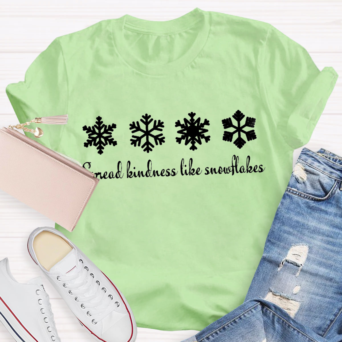 Spread Kindness Like Snowflakes Christmas Teacher T-Shirt