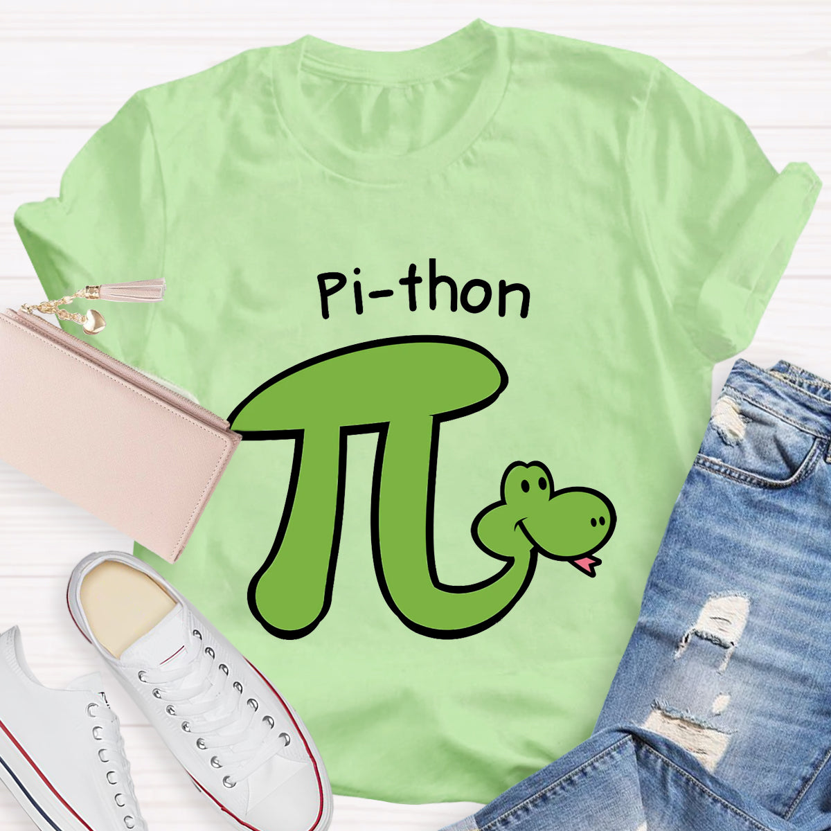 Pi-thon - Animal Pun Math Teacher T-Shirt