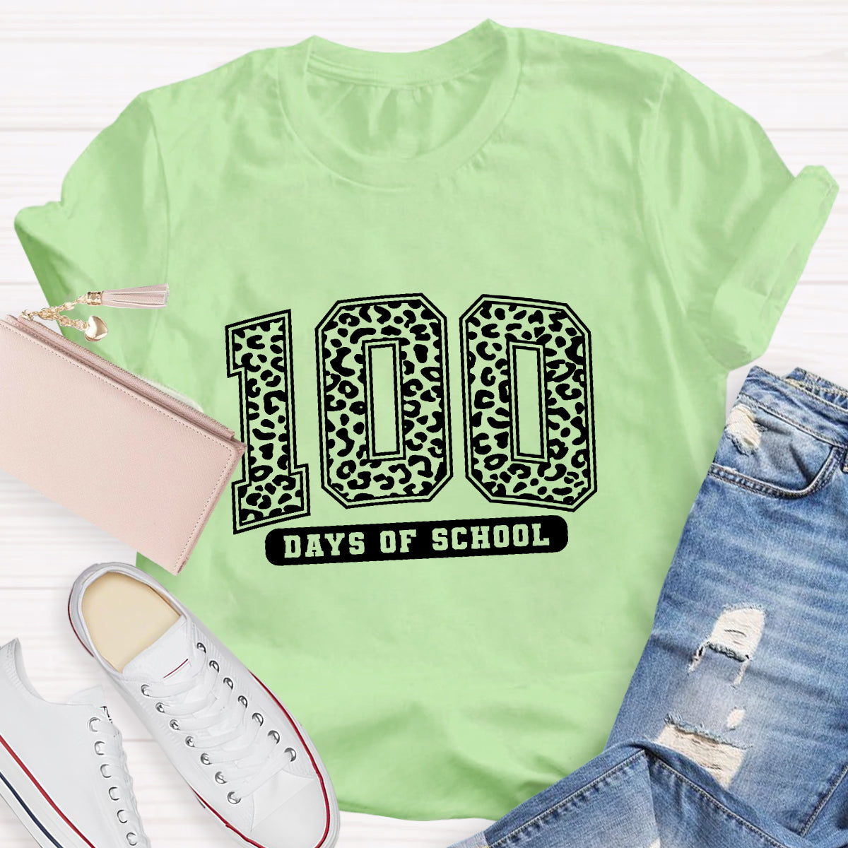 100 Days Of School Polka Dots Teacher T-Shirt