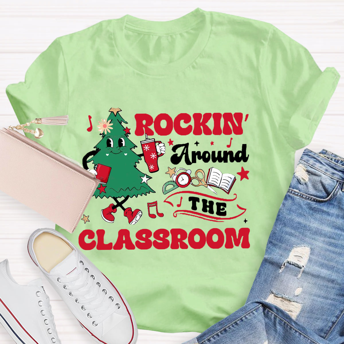 Rockin' Around The Classroom Christmas Tree T-Shirt