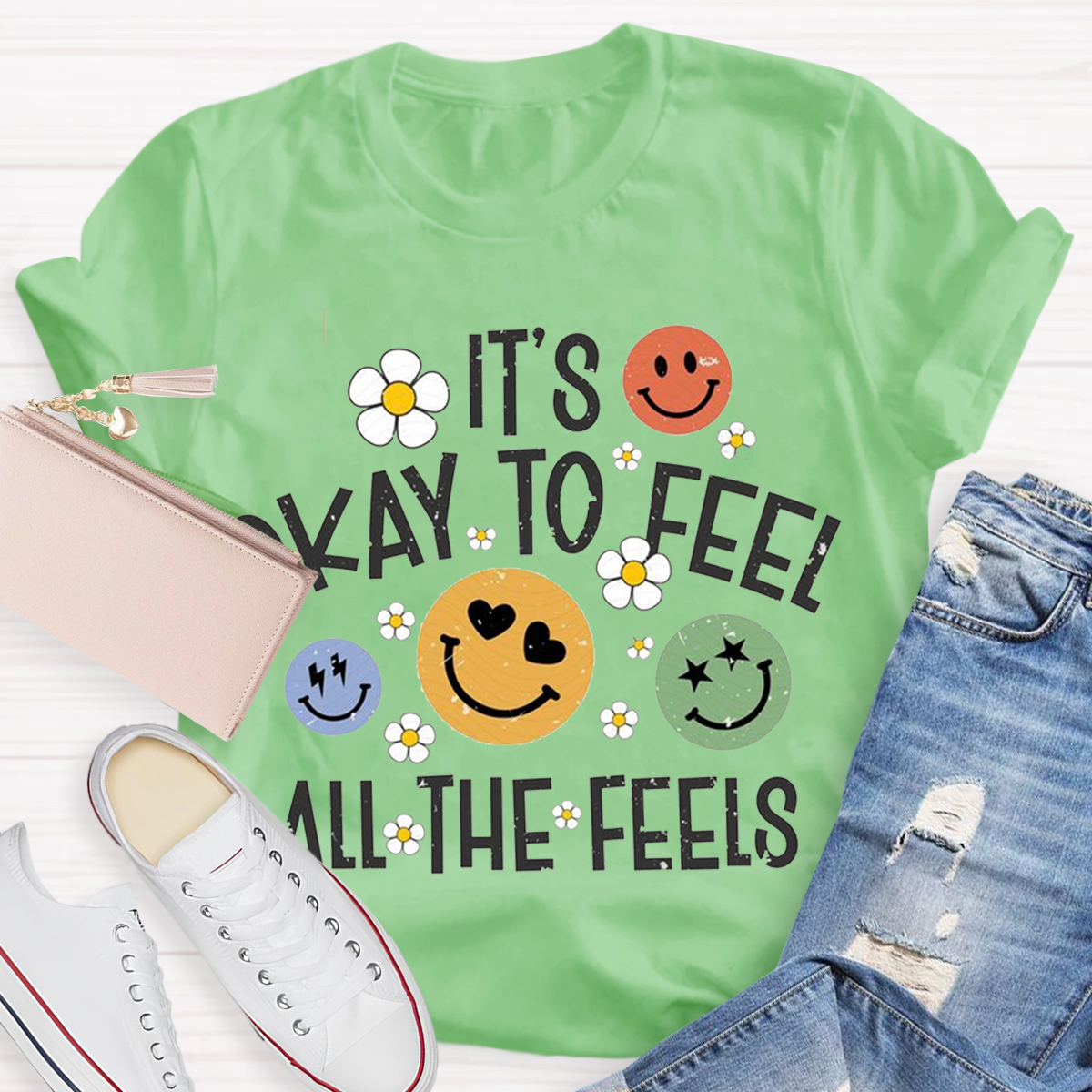 It‘s Ok To Feel All The Feels Cute Teacher T-Shirt