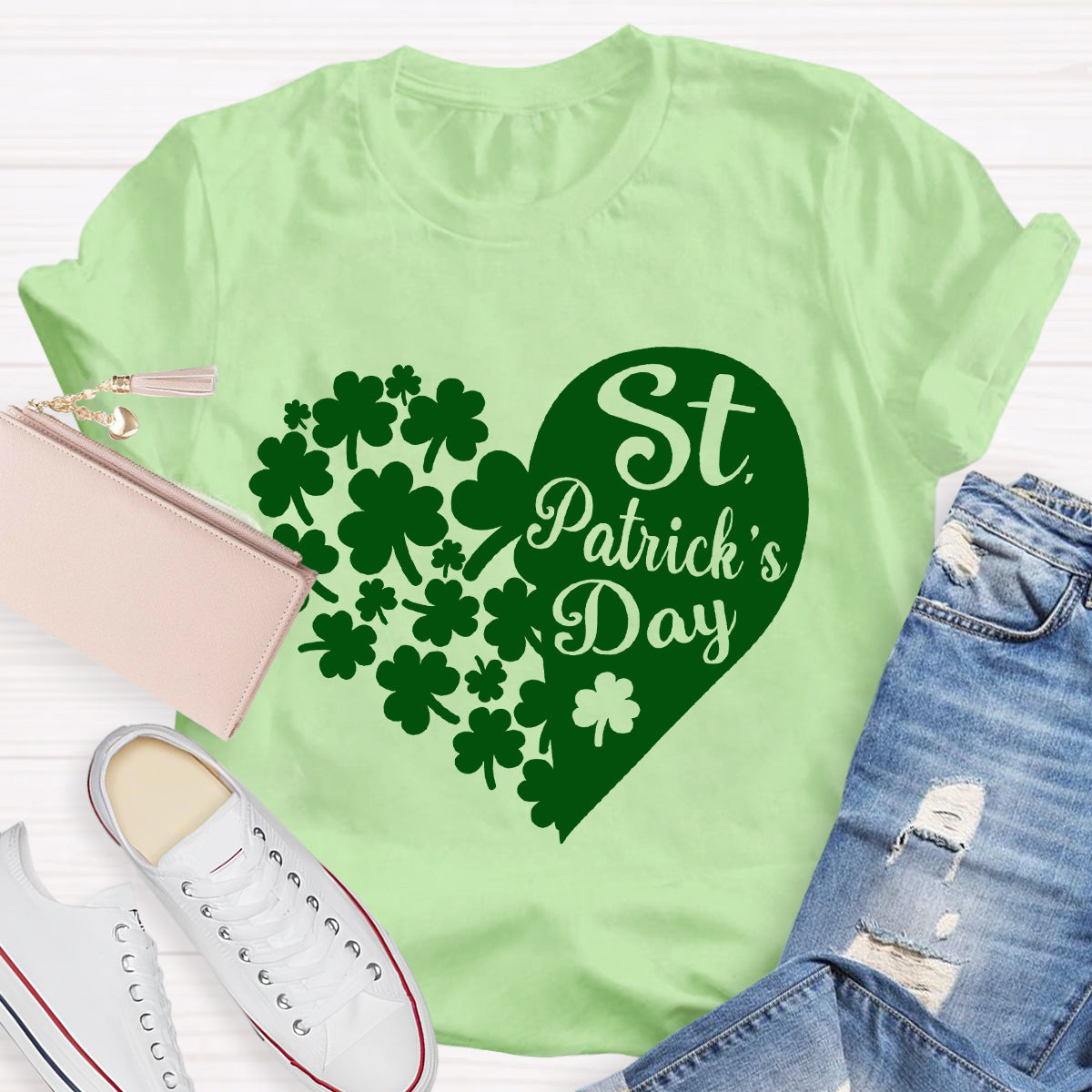 Lucky Shamrock St Patricks Day Teacher T-Shirt