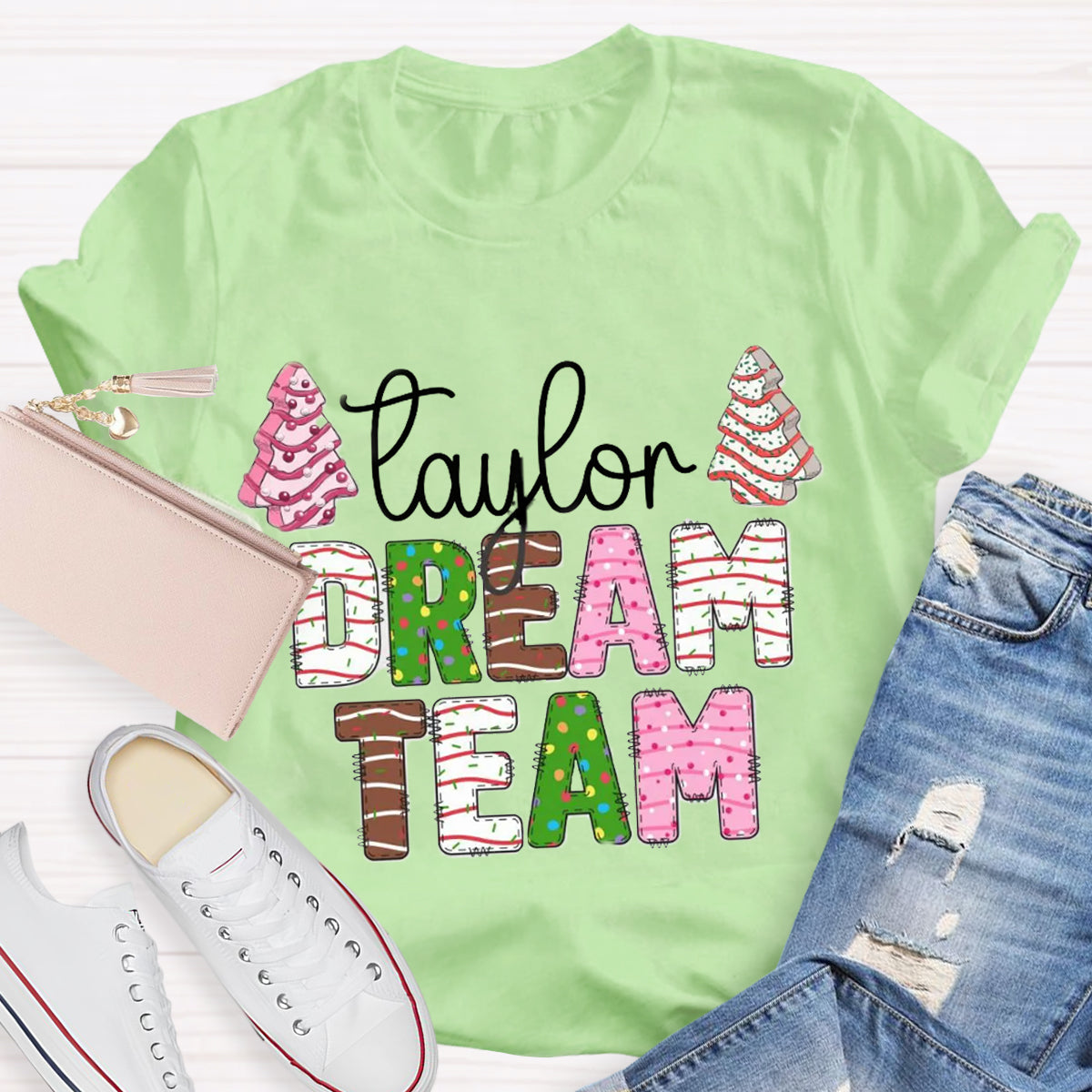 Personalized Name Christmas Dream Team T-Shirt