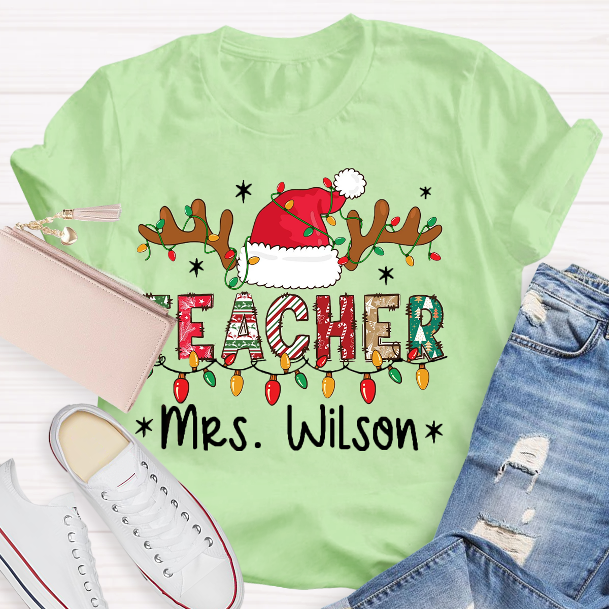 Personalized Name Teacher Light T-Shirt