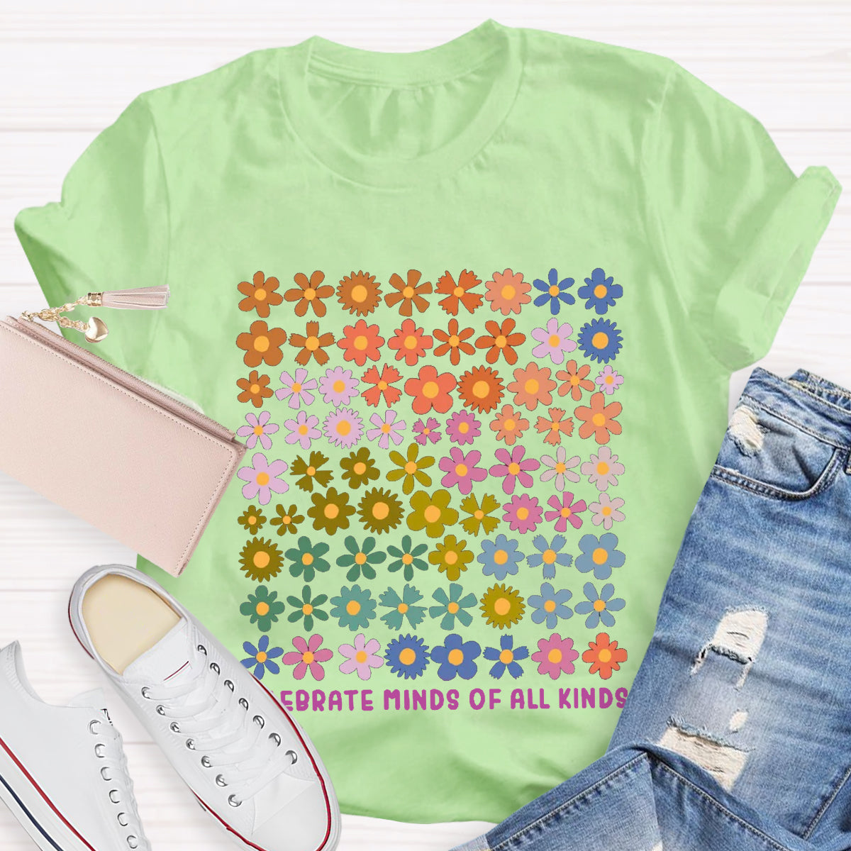 Celebrate Minds of All Kinds Floral T-Shirt