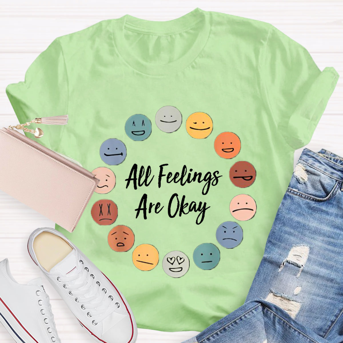 All Feelings Are Okay Smiley Face T-Shirt