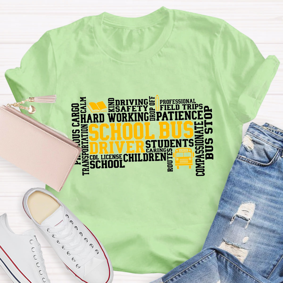 School Bus Driver Caring Students T-Shirt