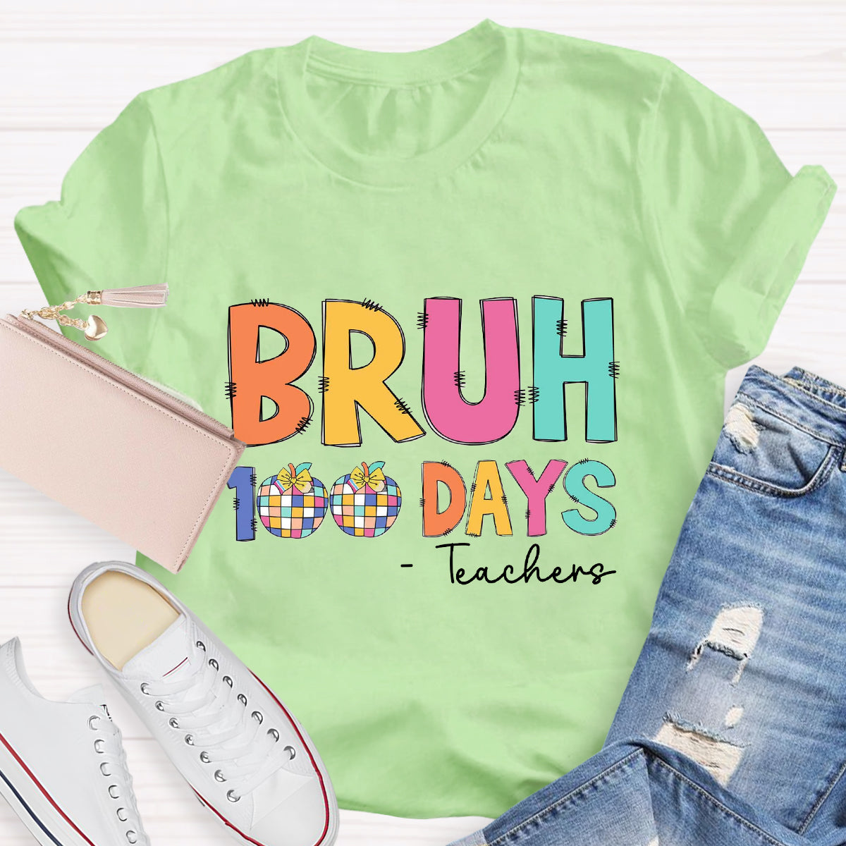 Personalized Text Bruh 100 Days T-shirt