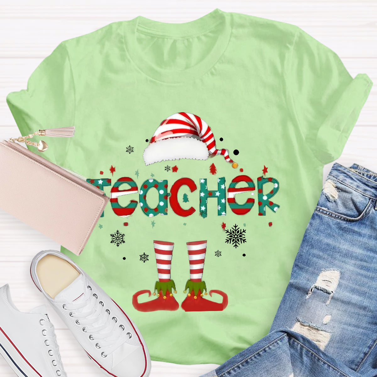 Christmas Teacher Elf T-Shirt