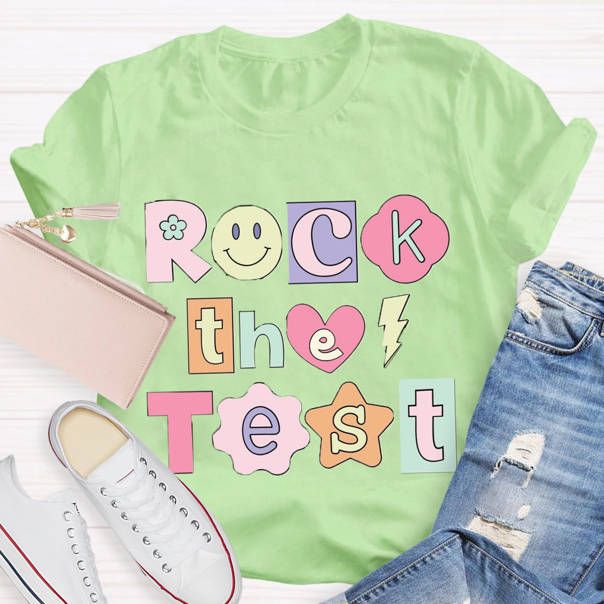 Rock the Test Testing Day Teacher T-Shirt