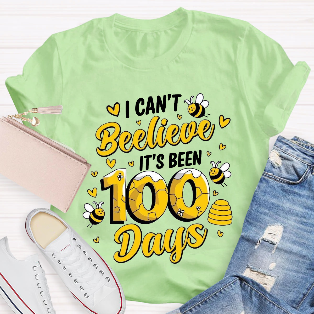 I Can't Believe It's Been 100 Days Cute Bees T-Shirt