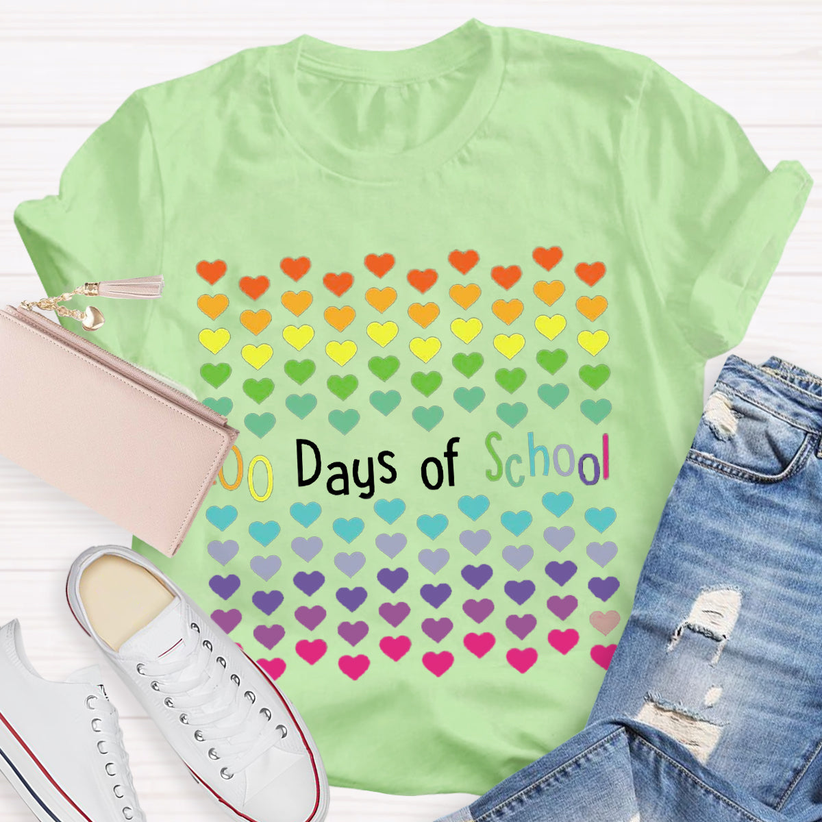 100 Days Of School Of Hearts T-Shirt