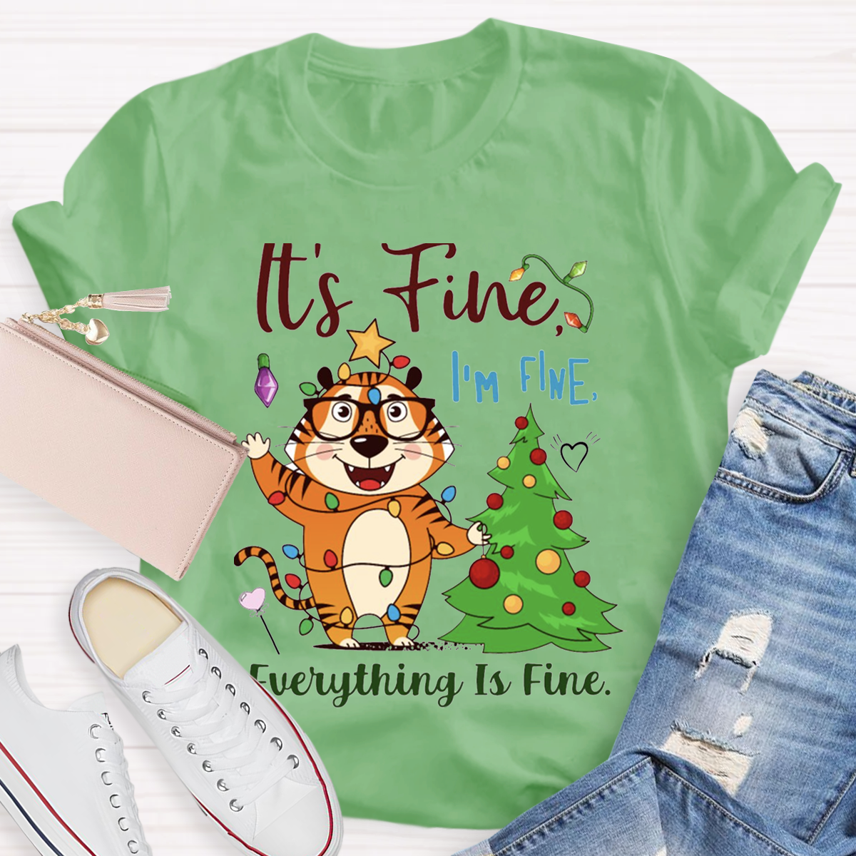 It's Fine I'm Fine Everything Is Fine Teacher T-Shirt