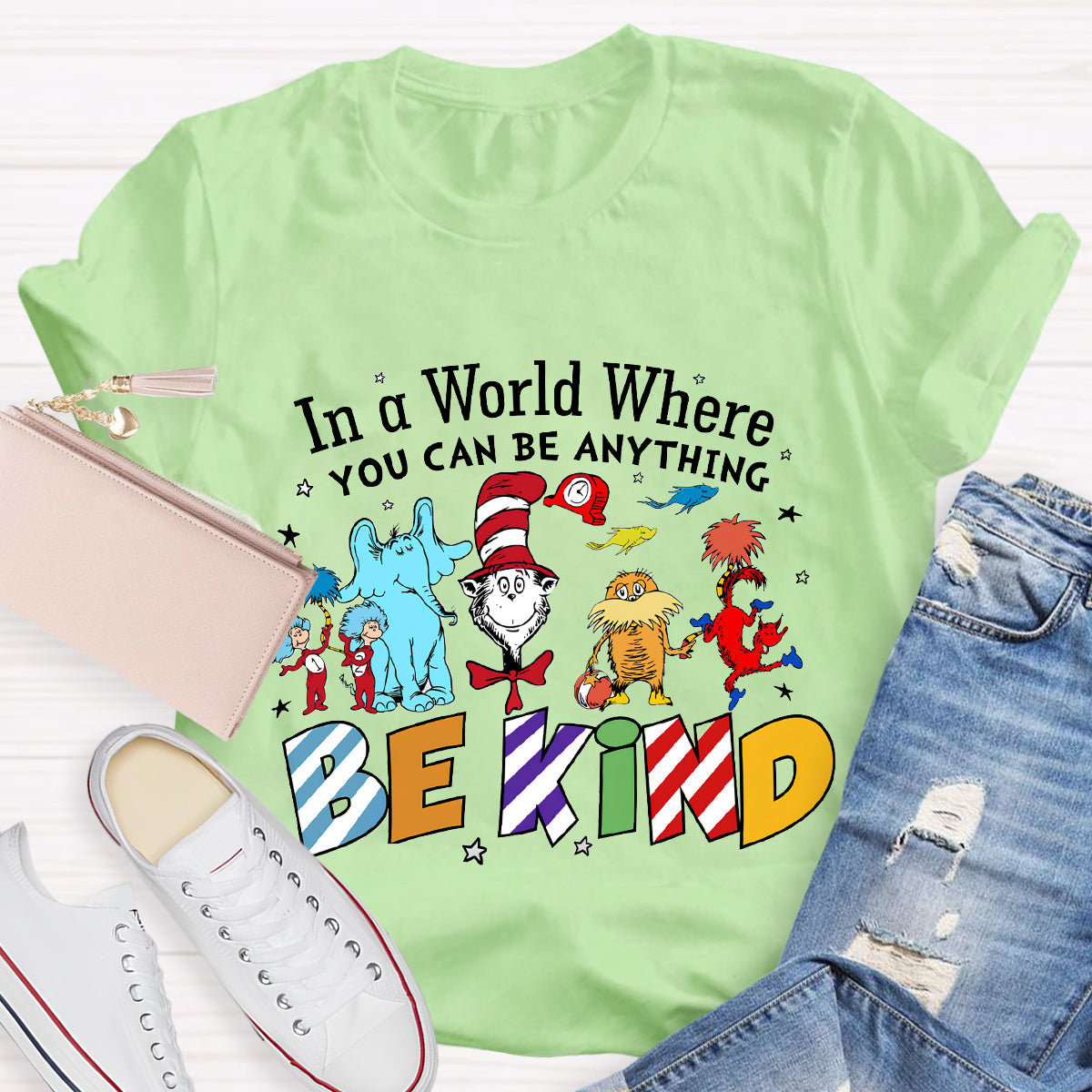 In A World Where You Can Be Anything Be Kind Book Lover T-Shirt