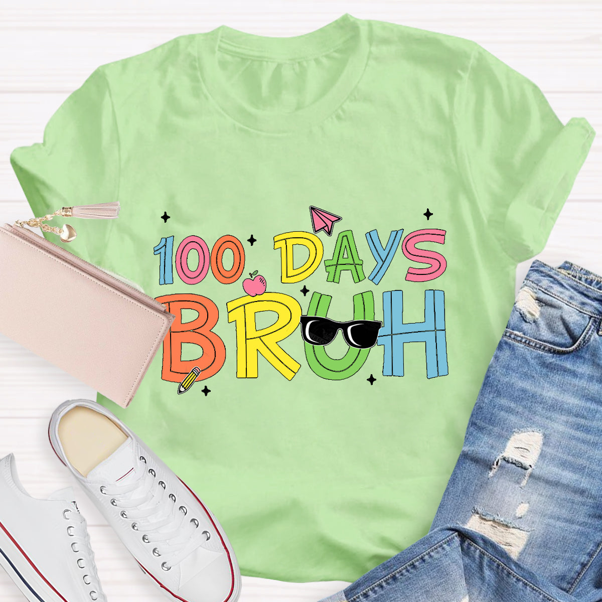 100 Days Bruh Teacher T-Shirt